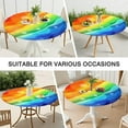thumbnail image 7 of Rainbow Tie Dye Wave Pattern Round Fitted Tablecloth with Elastic Edge,Dining Table Cover Waterproof,Outdoor Round Tablecloth for Camping,Dining,Indoor and Outdoor, 7 of 7