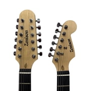 Zenison White Double Neck Electric Guitar White 12 String & 6 String Body Maple
