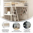 thumbnail image 6 of Emma + Oliver Twin Wood Loft Bed Frame with Protective Guardrails and Integrated Desk and Ladder in White for Use with Any 6-8" Thick Mattress, 6 of 12
