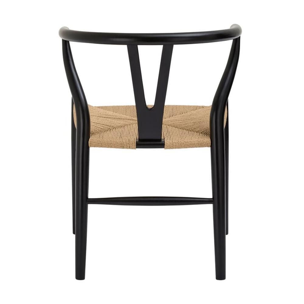 Heavenly Collection | Wishbone Black Wood Dining Chair for Kitchen or Dining Room