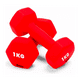 thumbnail image 1 of Par Mancuernas  Bloosom Ejercicio 1 Kg Cubierta Neopreno Entrenamient Color Rojo, 1 of 4