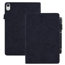 Tarise for Apple iPad 10th Generation Case with Pencil Holder, 2022 iPad 10.9 Inch Case, Embossed PU Leather Shockproof Folio Stand Shell Slim Cover Case for iPad A2757 A2777, Black