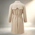 thumbnail image 6 of Hulanddfd Mens Coat Double Breasted Belted Trench Coat, Long Windbreaker with Pockets & Button Cuffs, Elegant Outerwear, 6 of 8