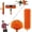 Orange, variant on 20FT High Reach Duster Kit with 3-12FT Splicable Extension Pole, Cobweb Duster, Window Squeegee & Scrubber, Spider Web Brush, Feather Duster for High Ceilings & Windows