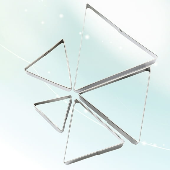 Stri 5 Pcs Stainless Steel Triangle Biscuit Cutters Sweets Pancake Cutting Dies Home Baking Tool Embossing Molds (Silver)