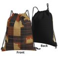 thumbnail image 4 of Leisure Draw String Mouth Backpack 16 X 14 Woven Band Durable Not Easy To Fall Off In Travel Portable Draw String Design Plaid Fall Camo Brown_1, 4 of 8