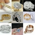 thumbnail image 3 of HOOUN 925 Silver Filled Cubic Zircon Ring Wedding Jewelry Ring Size 6-10-White#1-8, 3 of 9