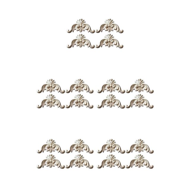 Maytalsory 4pack/lot Graceful Carved Corner Decal For Door Mirrors Long Service Life And Delicate Patterns Wood 8cmx8cm 5Set