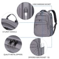 thumbnail image 3 of Mochila de viaje para portátil KROSER de 17 pulgadas, repelente al agua, gris oscuro, 3 of 7