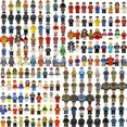 thumbnail image 1 of Bricks Toy Building Blocks Plastic Minifig Toy Small Ninja Doll Chicken Eating Police Style Couple Wedding Random Gifts, 1 of 6