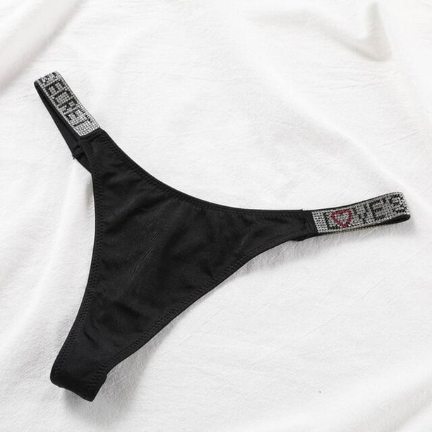 Letra LOVE Secret Bragas con diamantes de imitacion Mujeres G String Ropa interior de tiro bajo Sexy Seamless Fitness Gym Lenceria Tangas Diseno de marca Tan Jianjun unisex Walmart en linea