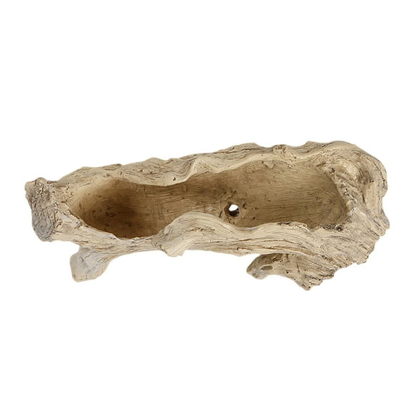 Jardinière en Résine en Bois Flotté pour Succulentes, Style Racine/souche d'Arbre, Pot Décoratif pour Jardin Intérieur Extérieur