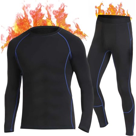 SIMIYA Thermal Underwear Set for Men,Warm Breathable Ski Underwear Set,Long Johns with Fleece Lined Base Layer for Workout Skiing Running Hiking