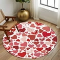 thumbnail image 3 of Red Heart Washable Round Area Rug 8 ft, Valentine's Day, Soft Non Slip Rugs Stain Repellent Indoor Felt Carpet for Living Dining Room Bedroom Home Office, 3 of 9