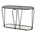 thumbnail image 3 of Furniture of America Ollis 1-Shelf Glass Top and Metal Black Nickel Sofa Table, 3 of 7