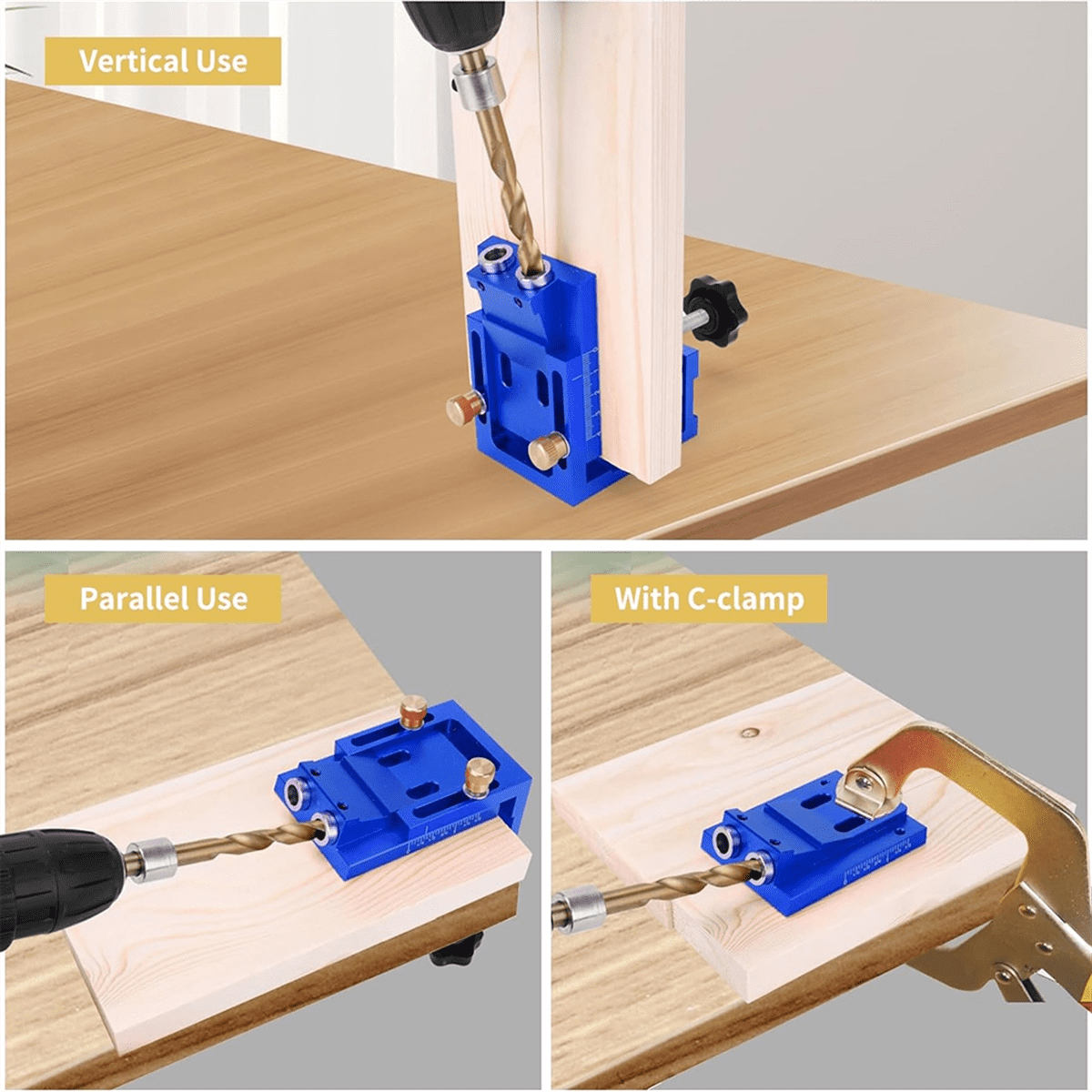 Pocket Hole Jig Kit for DIY Woodworking,Adjustable Woodworking Tool