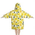 thumbnail image 2 of Yellow Lemon Fruit Slices White Pattern Blanket Hoodies for Kids 6-13YR Oversize Wearable Blanket Hoodies for Boys Girls Teens, 2 of 7