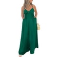 thumbnail image 1 of Innerwin Combinaison Longue Col en V Profond Femmes Combinaisons Vacances Sans Manches Décontracté Pantalon Large Vert 2TG, 1 of 2