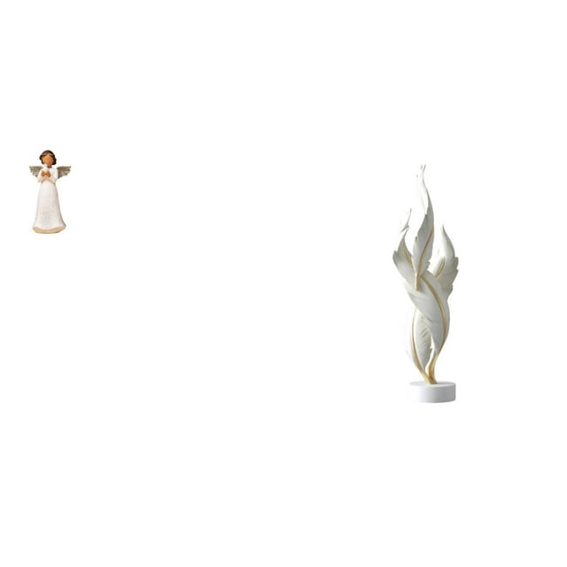 Figura de resina de ángel,Estatua de ángel Figura Decoración del hogar Estante de interior,Figura decorativa,Escultura de plumas para escritorio,oficina,decoración del hogar,Figura