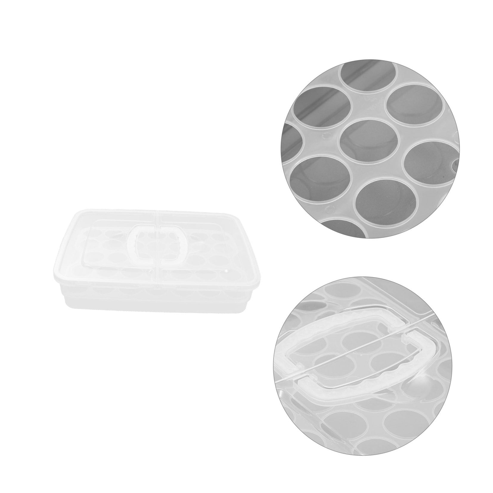 FENGGUIQU Transparent Egg Storage Box with Lid Large Capacity Refrigerator Organizer