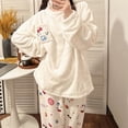 thumbnail image 4 of Lindo pijama de vellón de coral para mujer, forro polar de invierno, grueso, nuevo, Hello Kitty, suelto, cálido, ropa para el hogar para otoño e invierno, 4 of 5