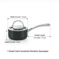 thumbnail image 2 of Cooks Standard 1-Quart Saucepan Hard Anodized Nonstick with Glass Lid, Cooking Sauce pot Milk Pan, Black, 2 of 7