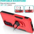 thumbnail image 5 of Samsung Galaxy S21 FE 5G Case: Dual Layer Shockproof Magnetic Kickstand Cell Phone Cover Protective with Rugged Ring Holder & (2 Pack) Explosion-Proof flim,Galaxy S21 FE 6.4 inch Red, 5 of 13