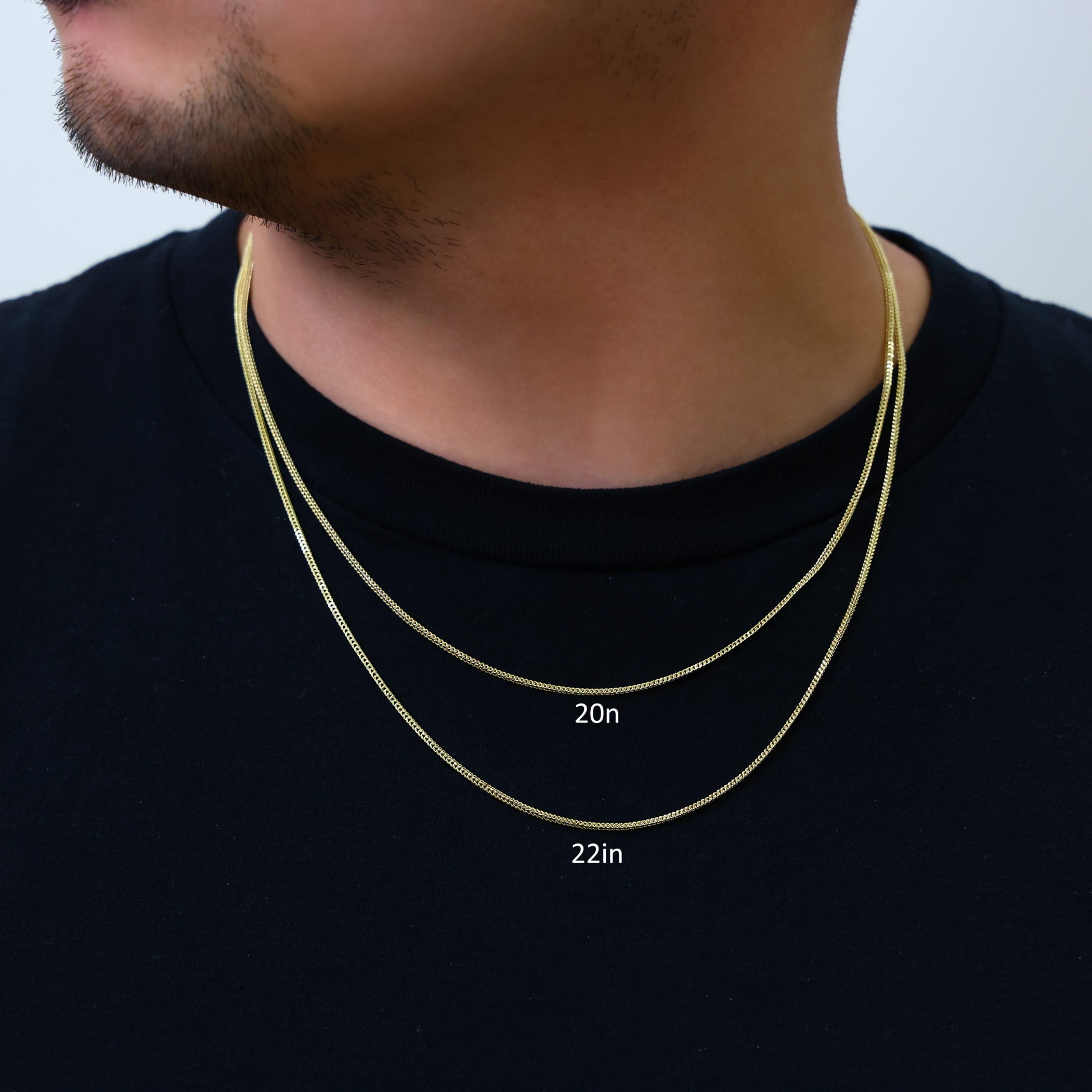Nuragold 10k Real Yellow Gold Franco Square 1.5mm Box Chain Wheat Chain Necklace (16"-30") Dainty Italian Jewelry for Men & Women
