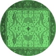 thumbnail image 1 of Ahgly Company Indoor Round Oriental Emerald Green Industrial Area Rugs, 7' Round, 1 of 4