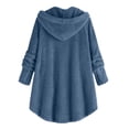 thumbnail image 4 of Womens 2025 Winter Coats Bed Jacket Plus Size Fuzzy Fleece Coat Cozy Button Jacket Polyester Double-Plush Breathable Brushed Inner Layer Roomy Hood Women's Outerwear Jackets & Coats, 4 of 5