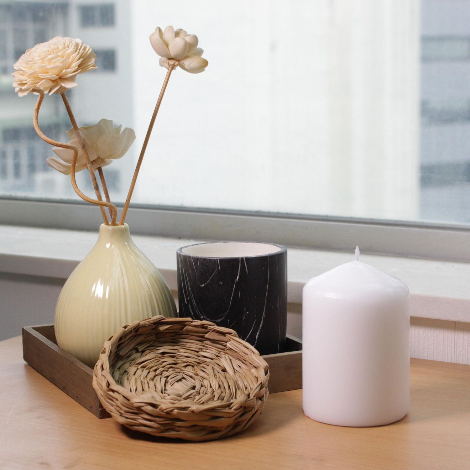 Mainstays 4" bougie pilier blanc, non parfumé 2.8"Dia x 4"H