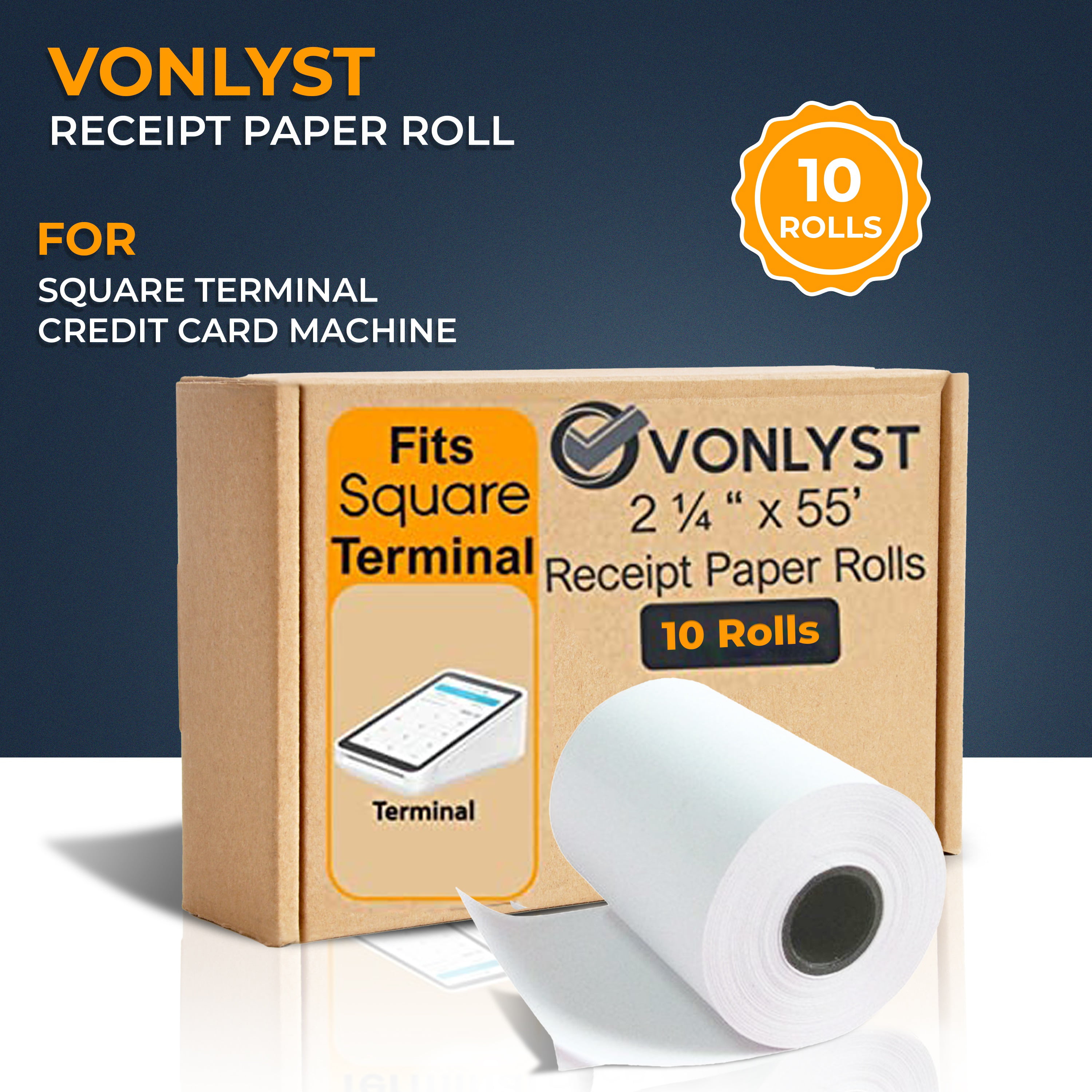 Roll Dimensions 57 x 40 mm 12 m 5* Pack of 10 Thermal Printer Rolls for Bank Card Payment Machines Length
