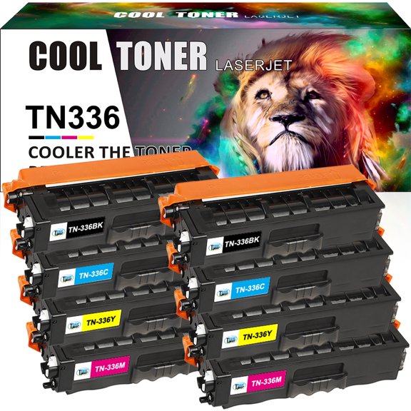 Ink realm 8-Pack Compatible Toner for Brother TN-336 TN336 for MFC-L8850CDW HL-L8350CDW MFC-L8600CDW HL-L8250CDN HL-L8350CDWT Replacement Printer Ink 2 * Black, 2 * Cyan, 2 * Magenta, 2 * Yellow