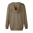 thumbnail image 5 of Itsame Hoodie Pullover Womens Lightweight Hood Sweatshirts Crew Neck Solid Color Long Sleeve Sportswear Khaki Size L, 5 of 6