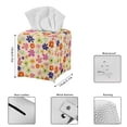 thumbnail image 3 of Psesaysky PU Leather Tissue Box Cover Square Waterproof Tissue Box Holder with Metal Button for Car, Bathroom, Kitchen (Colorful Floral), 3 of 7