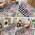 thumbnail image 5 of 3'x5' Area Rugs, Spring Floral Indoor Outdoor Area Rug for Living Room Bedroom, Black White Checkered Farmhouse Butterfly Washable Bathroom Rugs Kitchen Floor Carpet Mats Home Decor Aesthetic, 5 of 8