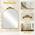 thumbnail image 4 of Mirolume 42"x30" Vanity Wall Mirror Decorative Vintage Arch Bathroom Mirror with Smooth Top,Gold, 4 of 7