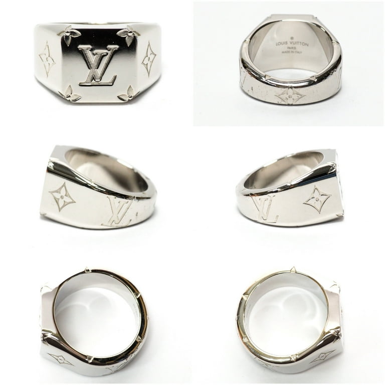 Louis Vuitton LOUIS VUITTON signet ring M62488 men's silver color monogram