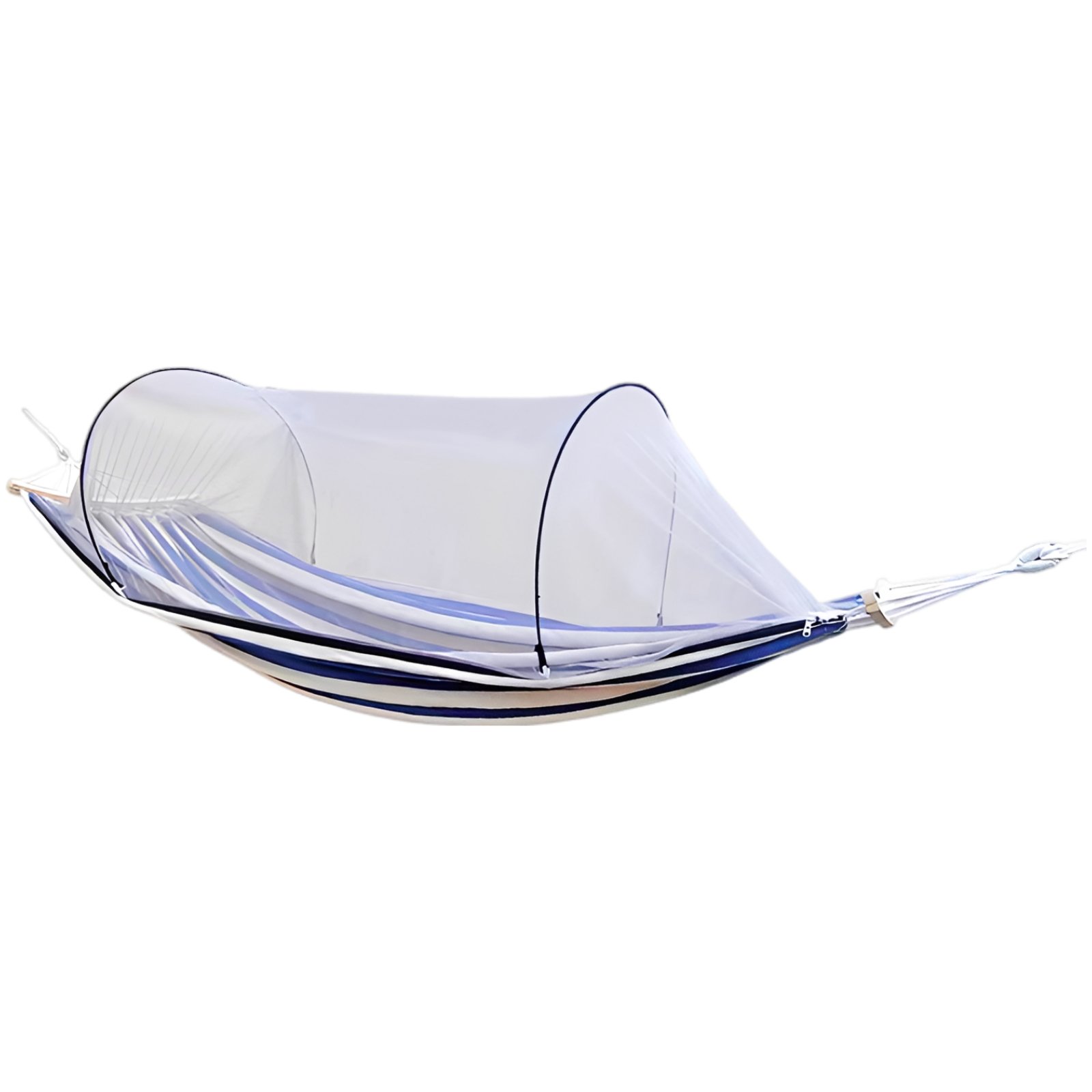 Outdoor Double Hammocks 86.6 x 59.1 in Camping Hammock with Protective Mesh for Unwanted Guests Protective Mesh Hammock Tent with Detachable Spreader Bars Thick Canvas Anti-Tip Swing for Camping