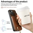 thumbnail image 5 of Dteck for Apple iPhone 14 Zipper Wallet Case, Shockproof with Card Holders Flip Premium PU Leather Card Slots with 360°Rotation Ring Stand Protective Phone Cover, brown, 5 of 8