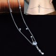 thumbnail image 4 of 2 Styles Fashion Heart Rhinestone Crystal Waist Chain Dangle Bar Belly Button Navel Ring Body Piercing Jewelry Gift #243621 FGS, 4 of 6