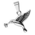 thumbnail image 2 of Colgante de colibrí Salvador cineraria acero inoxidable abierto para mujer y hombre Memorial Plata, 2 of 10