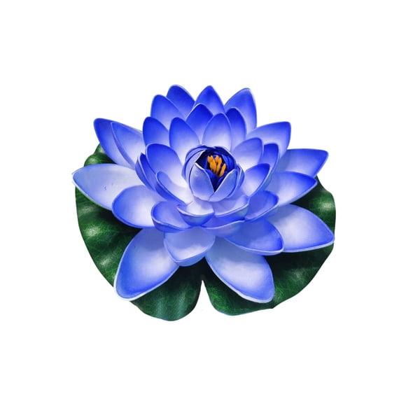 Blue 1 Piece Floating Foam Lotus Flower And Lotus Leaf Artificial Water Lily For Pond Pool For Spring Garden Decoration