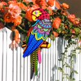 thumbnail image 6 of Bird Wall Art Decor Decorative Art Crafts Garden Statue Sculpture Iron Colorful Red head to left, 6 of 8