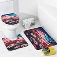 thumbnail image 4 of Independence Day Of The United States Flag Bathroom Sets with Shower Curtain And Rugs, Incl with 12 Hooks，Toilet Lid Oval Rug, 4 of 8