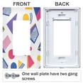 thumbnail image 3 of Yayeee Rocker Switch Wall Plate 2-Gang 4.7"x4.6" Home Decorative Outlet Cover, Green Retro Shapes, 3 of 6