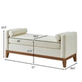 thumbnail image 5 of S-HOME Large Upholstered Boucle Fabric Ottoman with Pillows, Window Bench for Living Room, Home Entryway Seating, Beige, 5 of 7