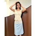 thumbnail image 4 of Women High Waist Lace Trim Waistband A-Line Midi Skirt S, 4 of 8