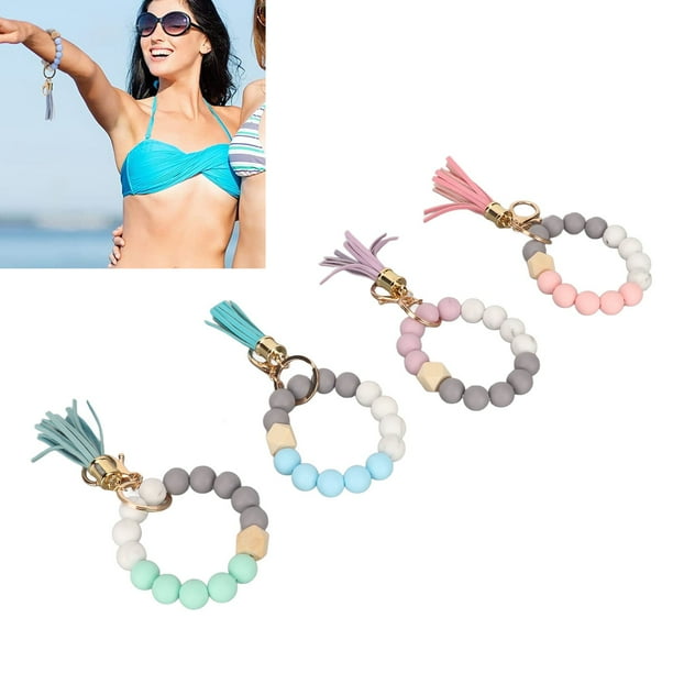 Llavero Pulsera, Cierre De Langosta Estilo Borlas Impermeable Llavero Pulsera 4 Piezas Para Conducir