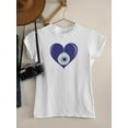thumbnail image 3 of Eye In A Blue Heart Shaped T-Shirt Women -Image by Shutterstock, Female Small, 3 of 4